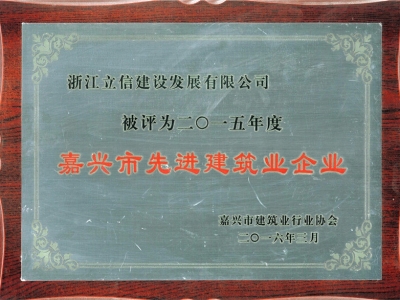 2015年度嘉興市先進建筑業(yè)企業(yè)